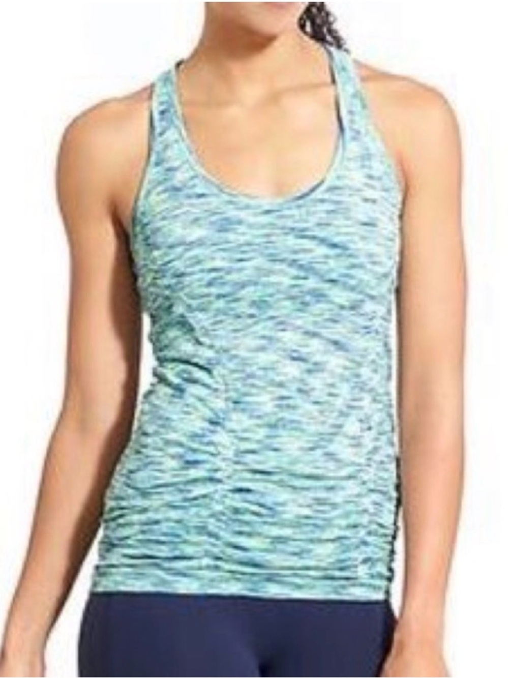 Athleta Blue Space-Dye Fastest Track Tank